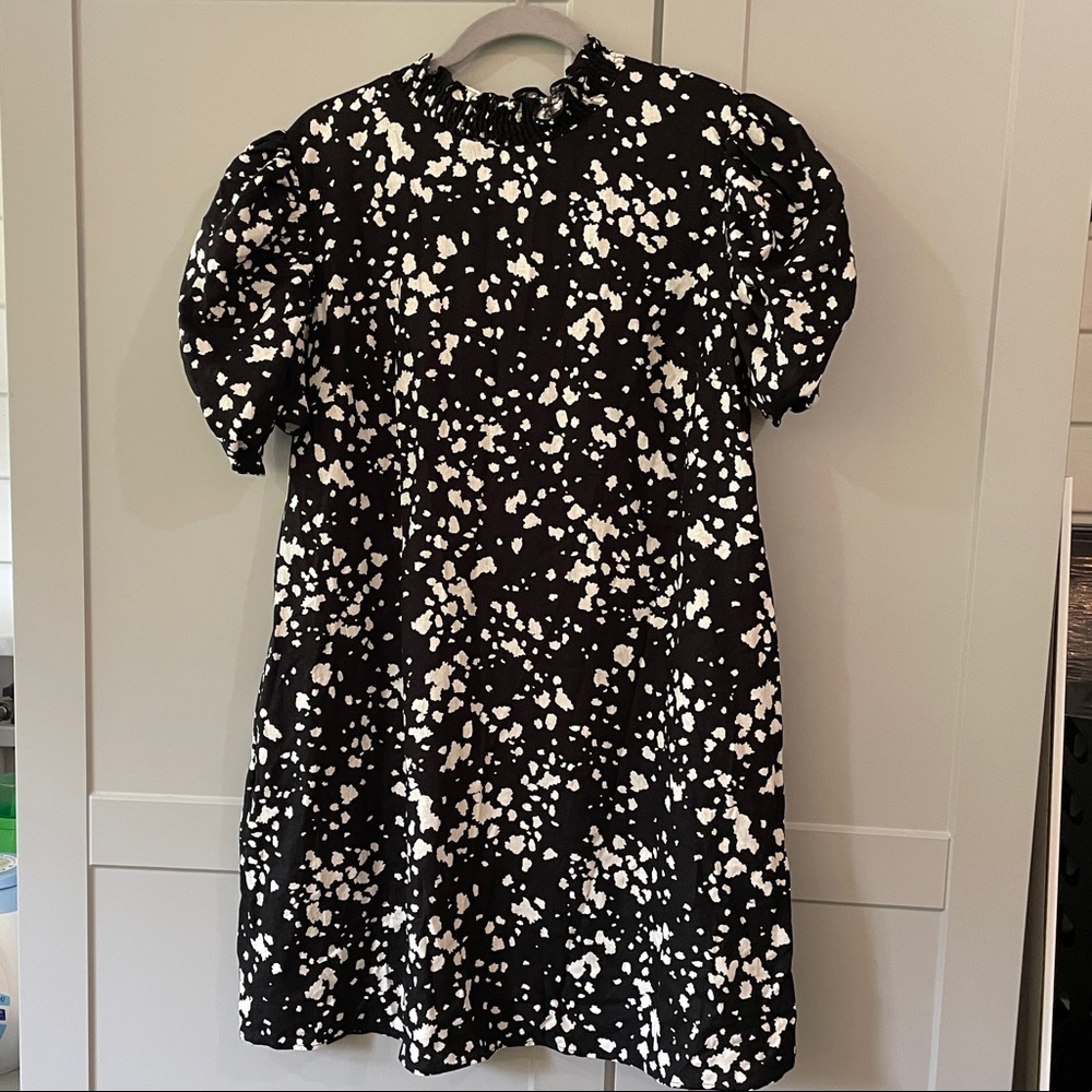 COPY - Who What Wear XL Black & White Linen Blend Dress, Short Sleeve with Pock…